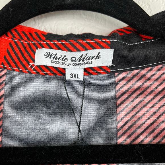 White Mark Red Black Bundle 2 Plaid Button Up Tunic Top Shirts Plus 3X NWT - Picture 15 of 16